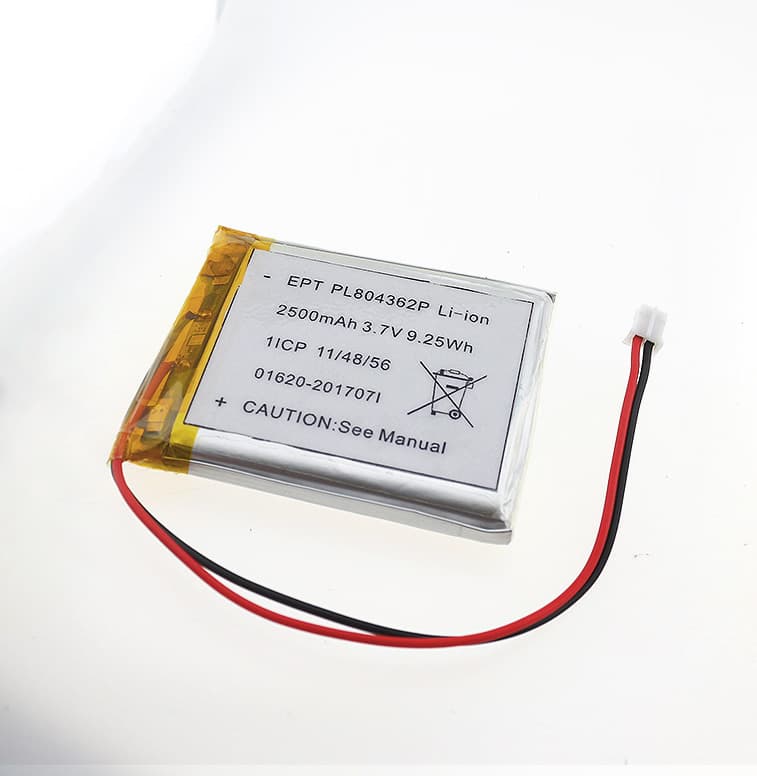 3.7V 2500mAh 804362 Handheld Fan Polymer Lithium Battery