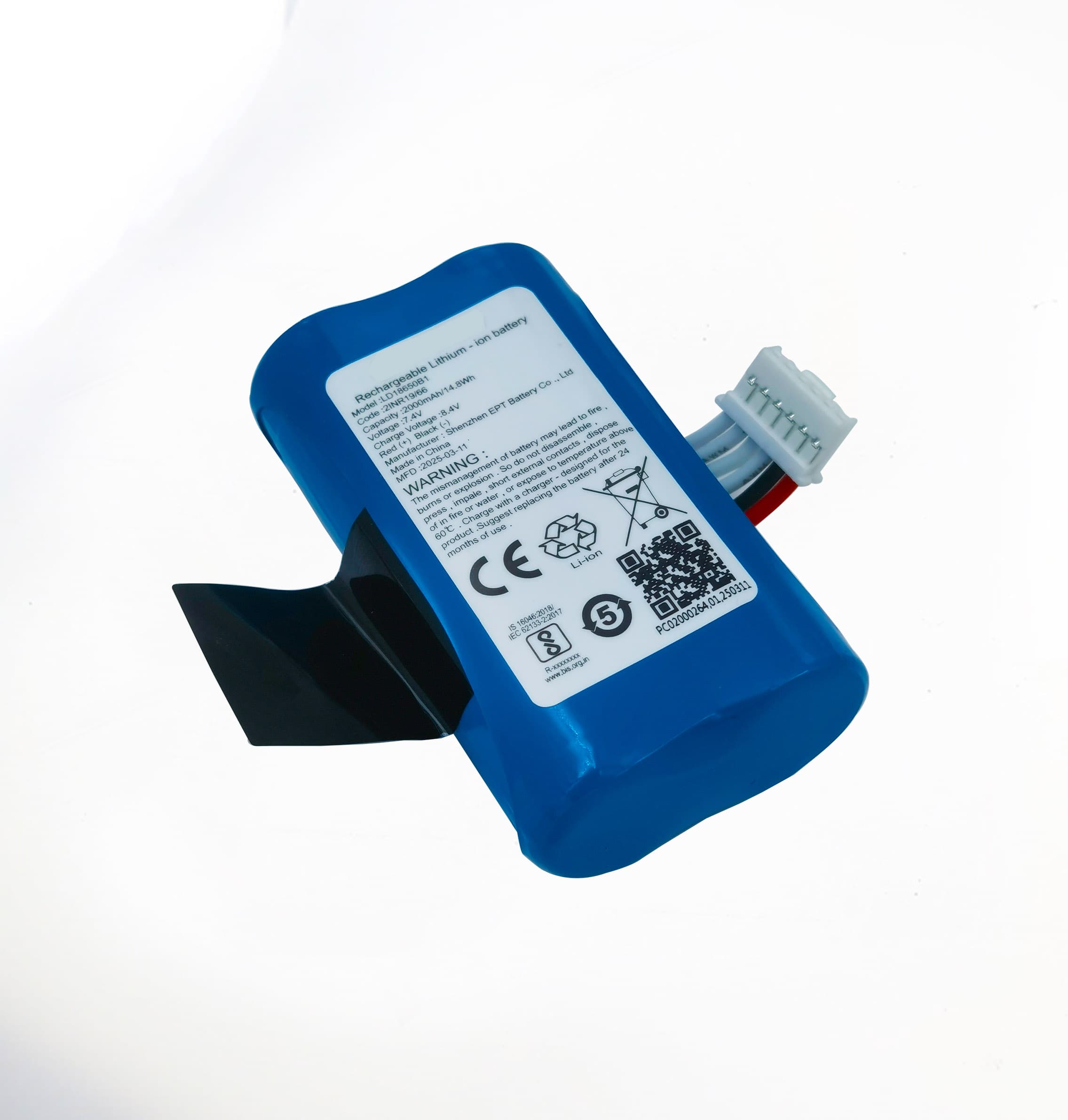 7.4V 18650 2000mAh POS Machine Lithium Battery with CE Certification
